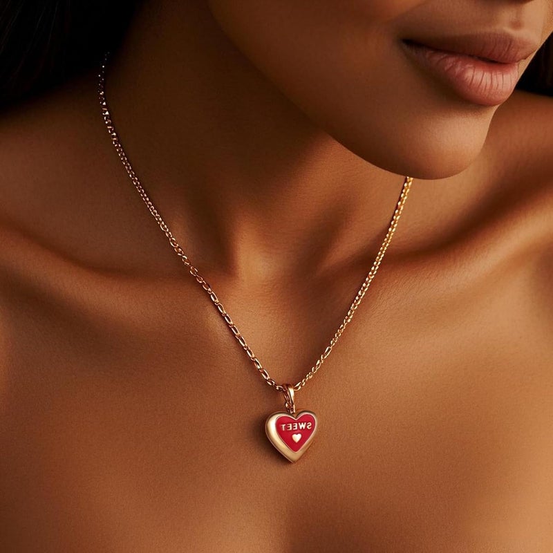 YOUFENG Love Heart Locket Necklace that Holds Pictures Photo Locket Birthday Gifts - Image 5